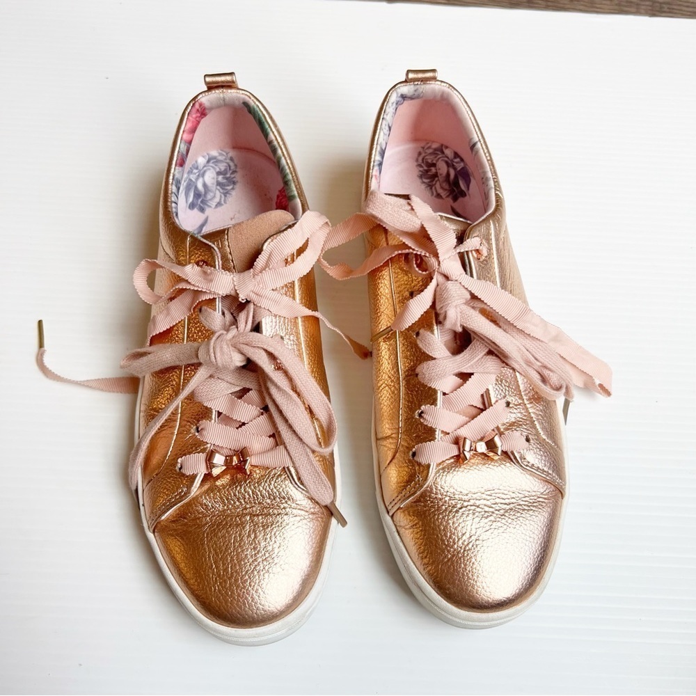Ted Baker- Kelliep Rose Gold Sneakers Size 8